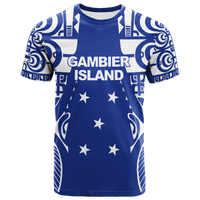 Gambier Islands Tribal Tattoo T Shirt LT12 Unisex Blue - Polynesian Pride