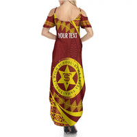 Personalised Tonga High School Summer Maxi Dress Happy 77 Years Anniversary LT14 - Polynesian Pride