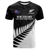 New Zealand Silver Fern Rugby T Shirt All Black Go Champions Maori Pattern LT14 Black - Polynesian Pride