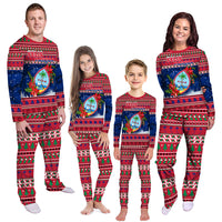 Guam Christmas Pajama Set Guaman Seal Poinsettia Felis Pasgua LT05 - Polynesian Pride
