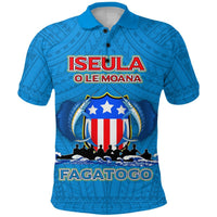 Custom American Samoa Polo Shirt Iseula o le Moana of Fagatogo Pride LT12 Blue - Polynesian Pride