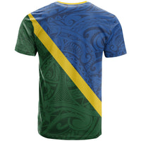 Solomon Islands Polynesian Tribal Flag Style T Shirt LT03 - Polynesian Pride