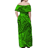 Hawaii Off Shoulder Long Dress Polynesian Tribal Art Ver.06 LT14 - Polynesian Pride