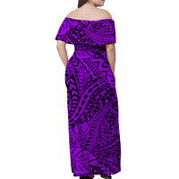 Hawaii Off Shoulder Long Dress Polynesian Tribal Art Ver.03 LT14 - Polynesian Pride