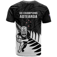 New Zealand Silver Fern Rugby T Shirt All Black Go Champions Maori Pattern LT14 - Polynesian Pride