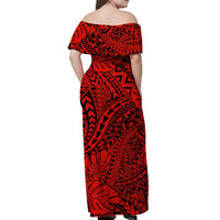 Matching Hawaiian Outfits For Couples Polynesian Tribal Art Red LT14 - Polynesian Pride