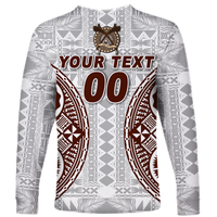 (Custom Personalised) Fiji Kaiviti Tapa Pattern Long Sleeve Shirt - LT12 - Polynesian Pride