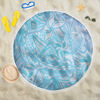 Baby Blue Gradient Polynesia Beach Blanket Hawaiian Tribal Hammerhead Shark Tattoo LT14 One Size 150cm Baby Blue - Polynesian Pride