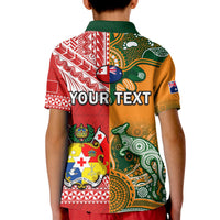 Custom Mate Maa Tonga and Wallabies Rugby Polo Shirt Polynesian Mix Aboriginal LT14 - Polynesian Pride