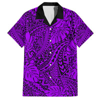Purple Hawaii Family Matching Off Shoulder Maxi Dress And Hawaiian Shirt Tribal Art LT14 - Polynesian Pride