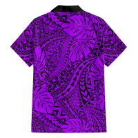 Purple Hawaii Family Matching Off Shoulder Maxi Dress And Hawaiian Shirt Tribal Art LT14