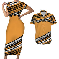 Polynesian Couples Matching Outfits Combo Bodycon Dress And Hawaii Shirt Simple Gold No.1 LT6 No Dress - Polynesian Pride