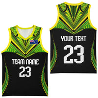 Custom Cook Islands Basketball Jersey Tatau Art Sport Style Black Color CTM03 - Polynesian Pride