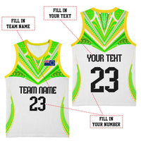 Custom Cook Islands Basketball Jersey Tatau Art Sport Style White Color CTM03 - Polynesian Pride