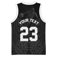 Custom Photo New Zealand Basketball Jersey Maori Moko Tribal Motifs