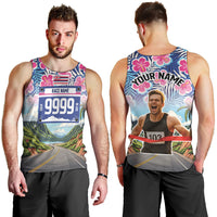 Custom Race Bib and Photo Marathon Nature and Tropical Style Men Tank Top