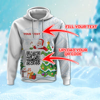 Custome QR Code Polynesian Christmas Hoodie Funny Santa Claus and Xmas Style