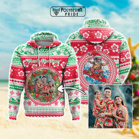 Custom Photo Polynesian Christmas Hoodie CTM05 Pullover Hoodie Multicolor - Polynesian Pride