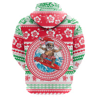 Custom Photo Polynesian Christmas Hoodie CTM05 Zip Hoodie Multicolor - Polynesian Pride