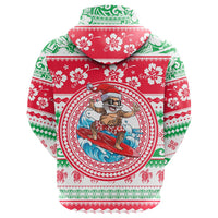 Custom Photo Polynesian Christmas Hoodie CTM05 Zip Hoodie Multicolor - Polynesian Pride