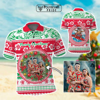 Custom Photo Polynesian Christmas Polo Shirt CTM05 Multicolor - Polynesian Pride