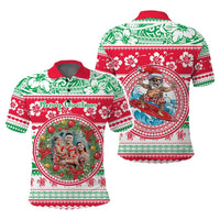 Custom Photo Polynesian Christmas Polo Shirt CTM05 - Polynesian Pride