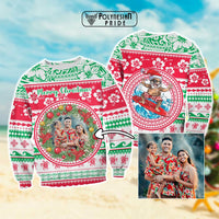 Custom Photo Polynesian Christmas Sweatshirt CTM05 Unisex Multicolor - Polynesian Pride