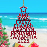 Custom Christmas Family Names Xmas Tree Ceramic Ornament CTM05 - Polynesian Pride