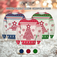 Custom Polynesian Sweatshirt Family Names Xmas Tree CTM05 - Polynesian Pride
