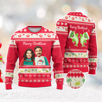 Custom Photo Polynesian Christmas Knitted Sweatshirt Funny Style