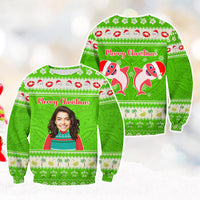 Custom Photo Polynesian Christmas Sweatshirt Funny Style
