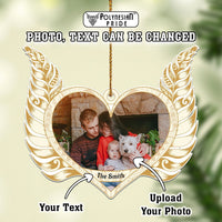 Custom Photo Christmas New Zealand Silver Fern Heart Ceramic Ornament CTM05 - Polynesian Pride