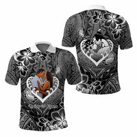Custom Photo New Zealand Valentine Polo Shirt Maori Hongi With Piwakawaka