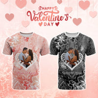 Custom Photo New Zealand Valentine T Shirt Maori Hongi With Piwakawaka CTM05 Multicolor - Polynesian Pride