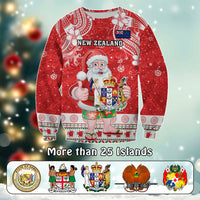 Custom Polynesian Countries Christmas Sweatshirt Santa Coat Of Arms - Polynesian Pride