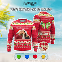 Custom Photo Polynesian Knitted Sweatshirt Beach Style CTM05 - Polynesian Pride