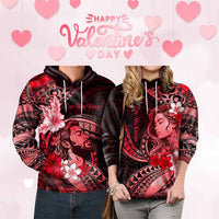 Custom Polynesian Valentine Hoodie In Our Kingdom Love Reigns Forever CTM05 Pullover Hoodie Multicolor - Polynesian Pride