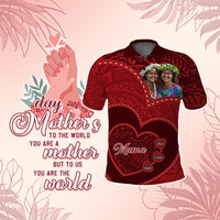 Custom Photo Happy Mother's Day Polo Shirt Polynesian Pattern CTM05