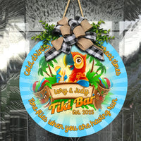 Custom Tiki Bar Hanging Door Sign Tropical Vibe CTM05 - Polynesian Pride