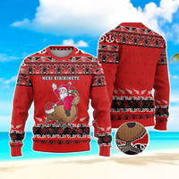 Custom Christmas New Zealand Symbols Knitted Sweatshirt Maori Pattern CTM05 - Polynesian Pride