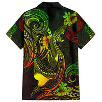 Custom Polynesian Countries Hawaiian Shirt Coat Of Arms Polynesian Tribal Tattoo Shark