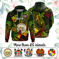 Custom Polynesian Countries Hoodie Coat Of Arms Polynesian Tribal Tattoo Shark CTM05 - Polynesian Pride