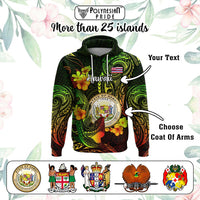 Custom Polynesian Countries Hoodie Coat Of Arms Polynesian Tribal Tattoo Shark CTM05 Zip Hoodie Black - Polynesian Pride