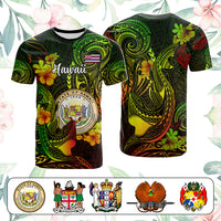 Custom Polynesian Countries T Shirt Coat Of Arms Polynesian Tribal Tattoo Shark CTM05 Black - Polynesian Pride