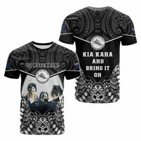 Custom Photo New Zealand Fern Rugby T Shirt Maori Pattern