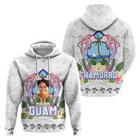Custom Photo Guam Chamorro Hoodie Tribal Latte Stone With Dolphins