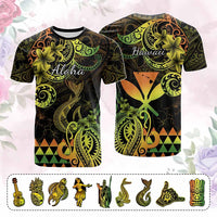 Custom Hawaii Symbols T Shirt Plumeria Kakau Polynesian Tribal CTM05 Reggae - Polynesian Pride