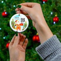 Custom Photo QR Code Polynesia Christmas Ceramic Ornament