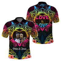 Custom Photo Happy Pansexual Pride Day Polo Shirt Love Is Love Polynesian Style CTM05 - Polynesian Pride