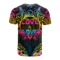 Custom Photo Happy Pansexual Pride Day T Shirt Love Is Love Polynesian Style